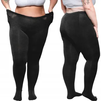 Dámské punčochy Hladké zateplené dámské Punčocháče Markal, teplé, silné, kryjící, hladké, 310 DEN, černé, s vysokým pasem, dámské zimní, velikost 4XL