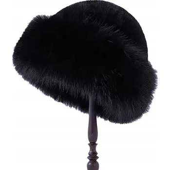 Čepice STYLOVÁ MÓDNÍ ELEGANTNÍ ČEPICE KOŽEŠINOVÁ ČEPICE ČERNÁ