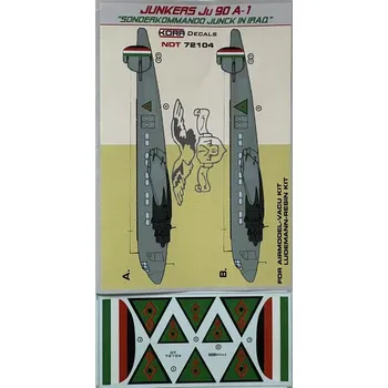 Plastikový model KORA Models 1/72 Decals Ju 90 A-1 Sonderkommando Junck in Iraq