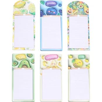 Blok Magnetické poznámkové bloky s tužkou, mix ovocných motivů, 40 listů