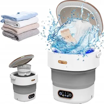 Pračka CESTOVNÍ SKLÁDACÍ MINI PRAČKA PŘENOSNÁ TURISTICKÁ AUTOMATICKÁ 12 L + KOŠ
