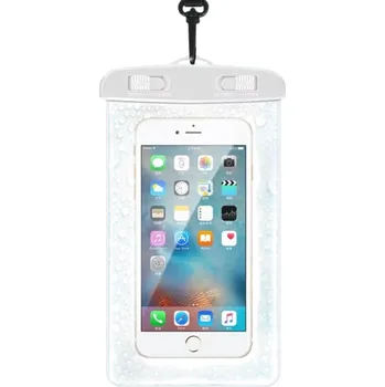 Pouzdro na mobilní telefon Voděodolné univerzální pouzdro na telefon 6,7" Plavecké a podvodní IPX8 PVC kryt Vodotěsný vak Ochrana při vodních sportech bílá