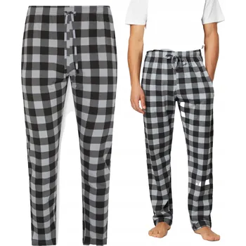 Pánské pyžamo PYŽAMOVÉ KALHOTY PÁNSKÉ DLOUHÉ BAVLNĚNÉ KOSTKOVANÉ *XXL