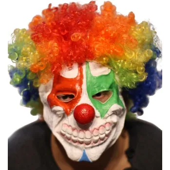Karnevalová maska Latexová maska na obličej klaun černá