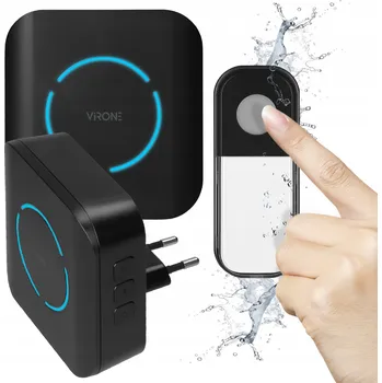 Domovní zvonek Bezdrátový zvonek ke dveřím/brance, voděodolný, 36 melodií, napájení ze sítě