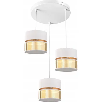 ZÁVĚSNÁ LAMPA LUSTR STÍNÍTKO S DÍRKAMI ZLATÁ E27 LED BÍLÁ ČESKÁ VÝROBA