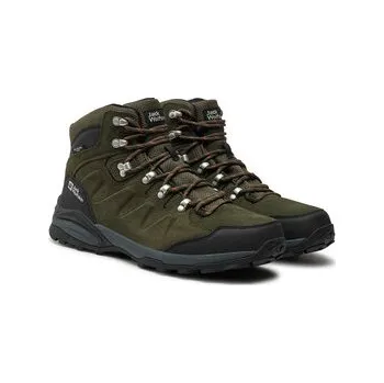 Pánská obuv Trekingová obuv Jack Wolfskin Refugio Texapore Mid M 4049841 Khaki 43