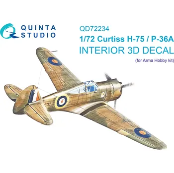 Plastikový model Quinta studio 1/72 Curtiss H-75 Hawk/P-36A 3D&col.Int.(ARMA)