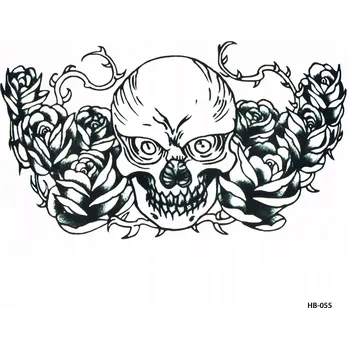 Odstranitelné tetování Dočasné tetování TATTOO 3D vzory Lebka Růže
