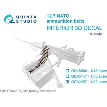 Plastikový model Quinta studio 1/32 NATO 12.7 ammunition belts (All kits)