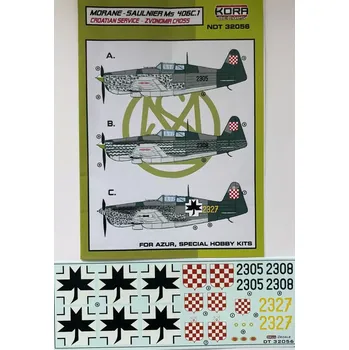 Plastikový model KORA Models 1/32 Decals MS 406C.1 Croatian Service (Z.Cross)