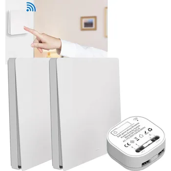 vypínač Bezdrátový rádiový spínač, nástěnný, 2 ks + 1 přijímač