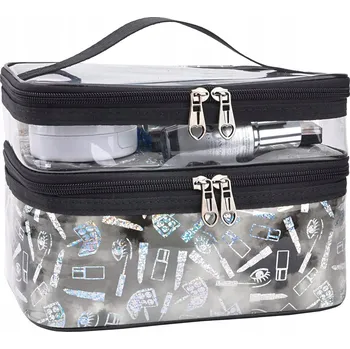 Kosmetická taška CESTOVNÍ KOSMETICKÁ TAŠKA ORGANIZÉR NA KOSMETIKU PRŮHLEDNÝ PRŮHLEDNÝ