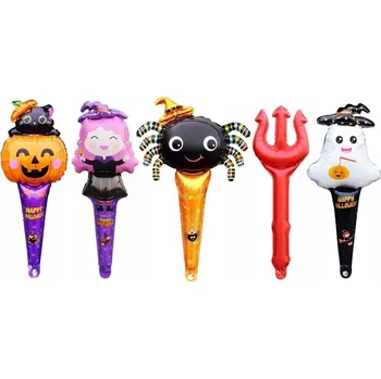 Balónek Sada balónků na Halloween – Dýně, Čarodějnice, Duch, Pavouk, Vidle – Party, 5 ks