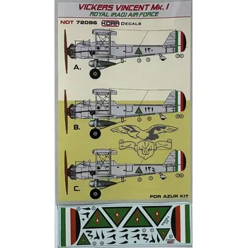 Plastikový model KORA Models 1/72 Decals Vickers Vincent Mk.I Royal Iraqi AF