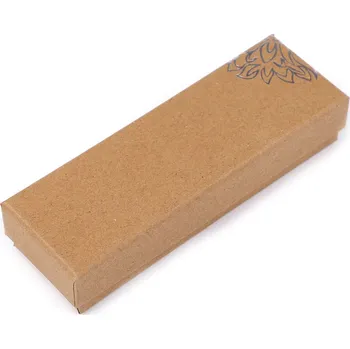 Dárková krabička Papírová krabička stříbrný potisk, malé, 1 (5x15 cm) hnědá přírodní
