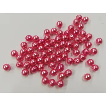 Dětské navlékací korálky Voskované perly 5mm - světle růžová - 20 g