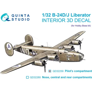 Plastikový model Quinta studio 1/32 B-24D/B-24J Liberator Pilot's Comp.(HOBBYB)
