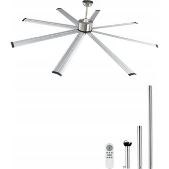 Stropní ventilátor Stropní ventilátor 53W 214CM Kartáčovaný nikl s 8 hliníkovými lopatkami