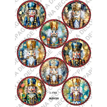 Výtvarný papír Rýžový a soft papír na decoupage - Viktoriánské motivy, Louskáčky- KB01762 Materiál: Rýžový papír, Rozměr: A4