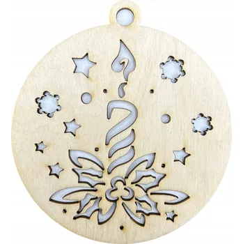 Vánoční dekorace DŘEVĚNÁ VÁNOČNÍ KOULE SVÍČKA NA VÁNOČNÍ STROMEK VÁNOČNÍ OZDOBY DEKORACE