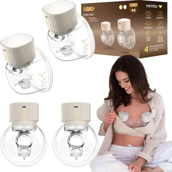 Odsávačka mléka NENO bezdrátová elektronická třífázová odsávačka Vento TWIN mušlová