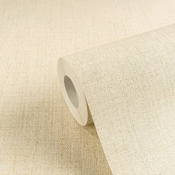 Tapeta Vinylová tapeta na vliesu omyvatelná béžová Len struktura plátna 10 m AS