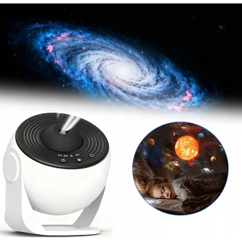 Projektor Projektor noční oblohy černý lampička 13x disk planety USB Planetárium 360 stupňů