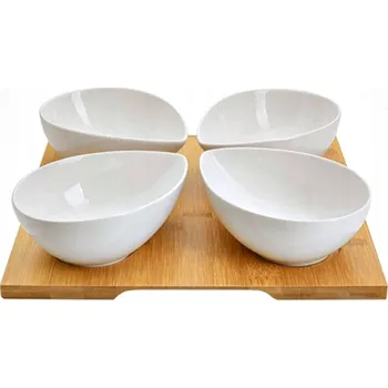 Miska Florentyna Adria 27x27x6,5 cm, sada 4 ks, bílá