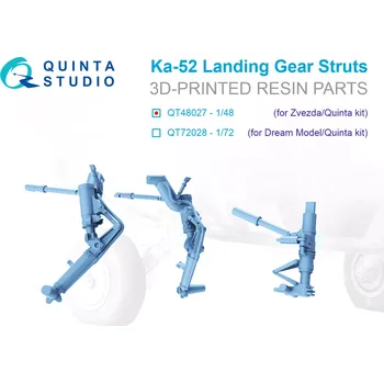 Plastikový model Quinta studio 1/48 Ka-52 Landig Gear Struts (ZVE/QNT)