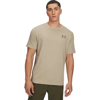 Pánská móda tričko Under Armour Sportstyle Left Chest - City Khaki/Taupe Dusk XL