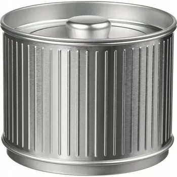Dóza na potraviny IKEA BETTHAJ Plechovka s víkem, na kávu/čaj/stříbrná, 0.6 l