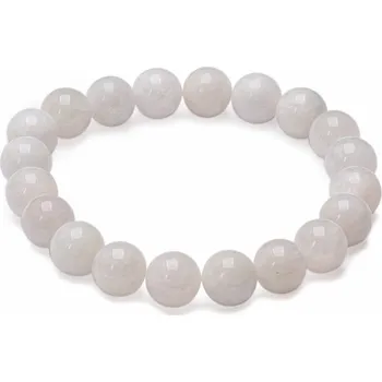 Náramek Měsíční kámen bílý náramek z korálků 10 mm obvod cca 18 až 23 cm