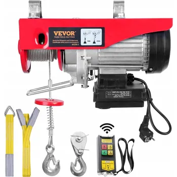 lanový naviják Elektrický naviják 1T 1600W - bezdrátové dálkové ovládání, ocelové lano 12m