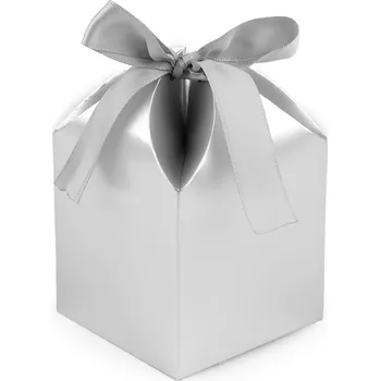 Dárková krabička Dárková krabička se stuhou, malé, 1 stříbrná
