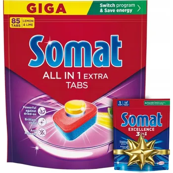 Somat All in 1 Extra tablety do myčky Citrón 85 ks + Dárek