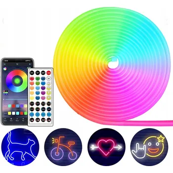 LED osvětlení LED pásek 10M NEON RGB 720LED BLUETOOTH APLIKACE + DÁLKOVÝ OVLADAČ SADA IP65