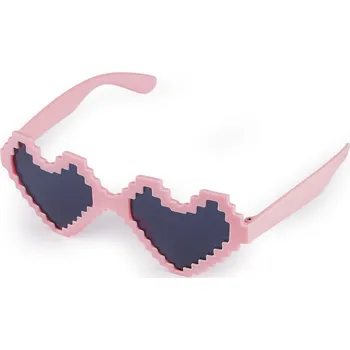 Karnevalový doplněk Párty / karnevalové brýle srdce, malé, 1 růžová nejsv.