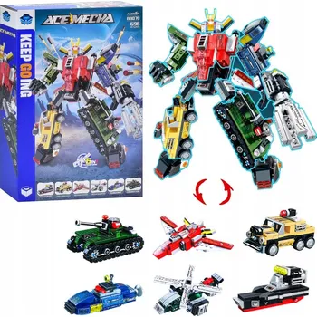 ostatní stavebnice STAVEBNICE ROBOT TRANSFORMER 6v1 - ACE MECHA - 696 DÍLKŮ
