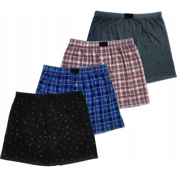 Boxerky Pánské boxerky Anet volné 100% bavlna, vícebarevná kostkovaná, sada 4 ks