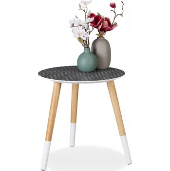 Konferenční stolek BOČNÍ KONFERENČNÍ STOLEK KULATÝ DŘEVĚNÉ NOHY 40 cm