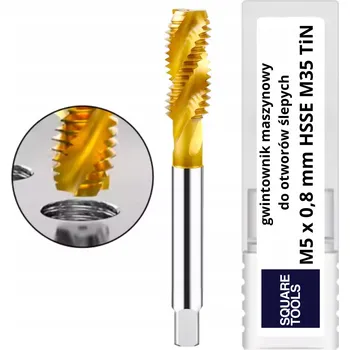 Závitořezný nástroj Strojní spirálový závitník M5 x 0,8 mm pro slepé otvory