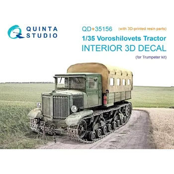 Plastikový model Quinta studio 1/35 Voroshilovets Tractor 3D-Pr.&col.Int. (TRUMP)