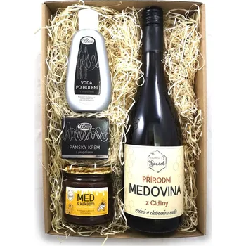Dárkový potravinový koš Dárkový balíček pro muže s medem a medovinou