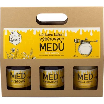 Dárkový potravinový koš Dárkové balení výběrových medů 3x550g