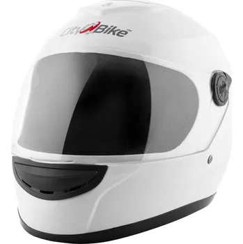 Helma na motorku INTEGRÁLNÍ PŘILBA ZAVŘENÁ BÍLÁ NA MOTORKU SKÚTR XL