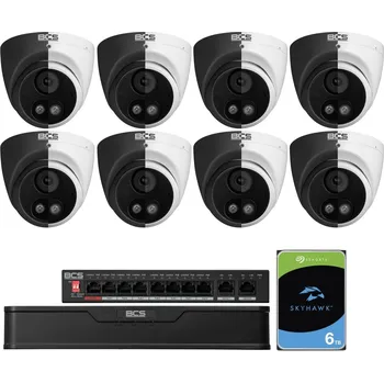 IP kamera SADA IP MONITORINGU 8 KAMER BCS-P-EIP28FSR3L2-AI2 DŮM OBCHOD FIRMA 8 Mpx