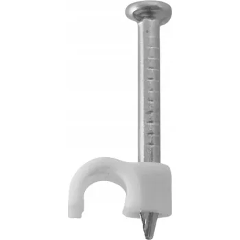 kabelová chránička KLIPY NA KABELY DRŽÁK KABELŮ MONTÁŽNÍ BÍLÝ KULATÝ 3,5mm 100KS