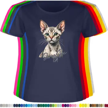 Dámské oblečení damske-levne-bavlnene-tricko-digitalni-potisk-kocka-devon-rex Barva: Navy - tmavě modrá, velikost: L