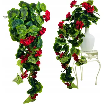 umělá květina UMĚLÁ PELARGONIE KVĚTINOVÁ GIRLANDA KVĚTY PELARGONIE ZÁVĚSNÁ KVĚTINA 80 cm